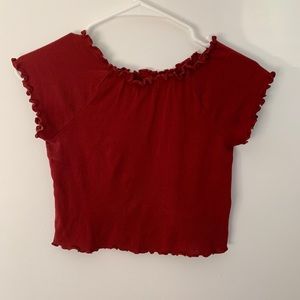 Red frilley crop top